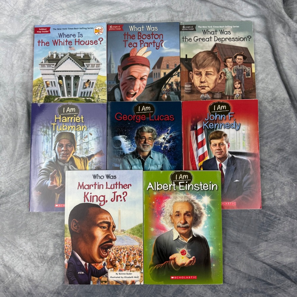 Who Was What Was I Am Books Lot of 8 Martin Luther King Einstein George Lucas